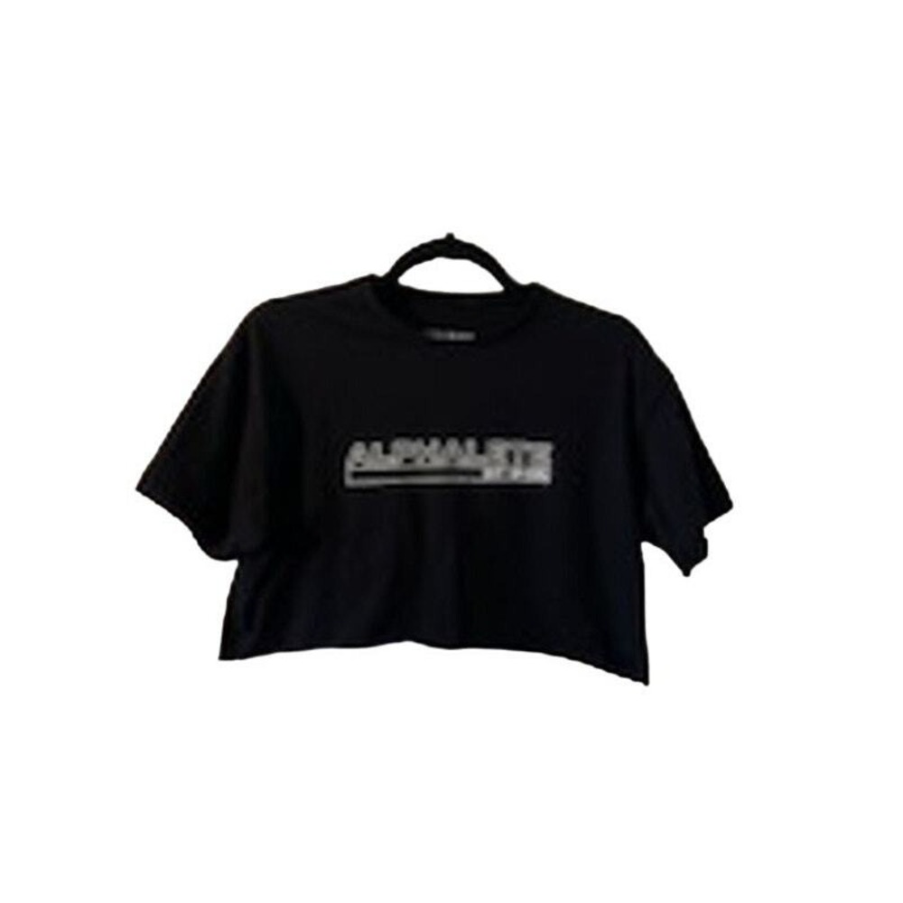 Alphalete Women's Black Crop Tee Logo Size Large‎